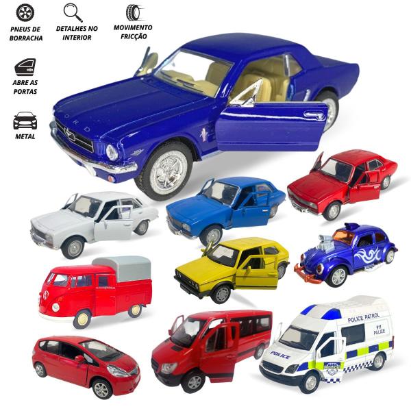 Imagem de Kit 10 Carrinhos De Ferro Miniaturas Abre As Portas Coleção