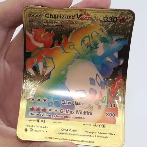 Imagem de Kit 10 Cartas Pokémon Edição Limitada Folha De Ouro Douradas