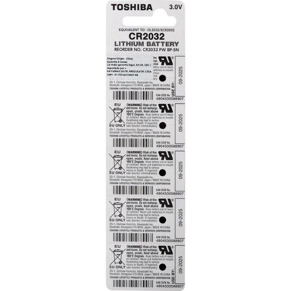 Imagem de Kit 10 Cartelas Baterias Toshiba CR2032 3V Lítio 50 Unid.