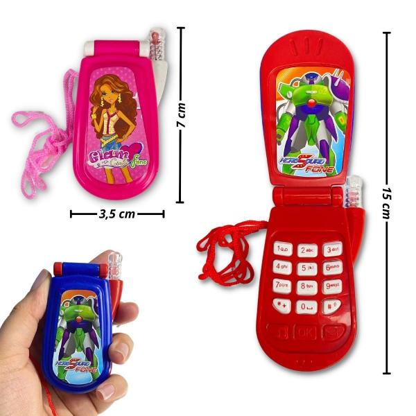 Imagem de Kit 10 Celular De Brinquedo Com Som E Luz Telefone Infantil