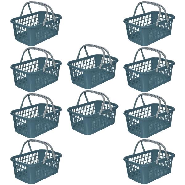 Kit 10 Cesta Cestinha Plastica Supermercado Mercado 9 Litros - Usual Utilidades Imagem de Kit 10 Cesta Cestinha Plastica Supermercado Mercado 9 Litros