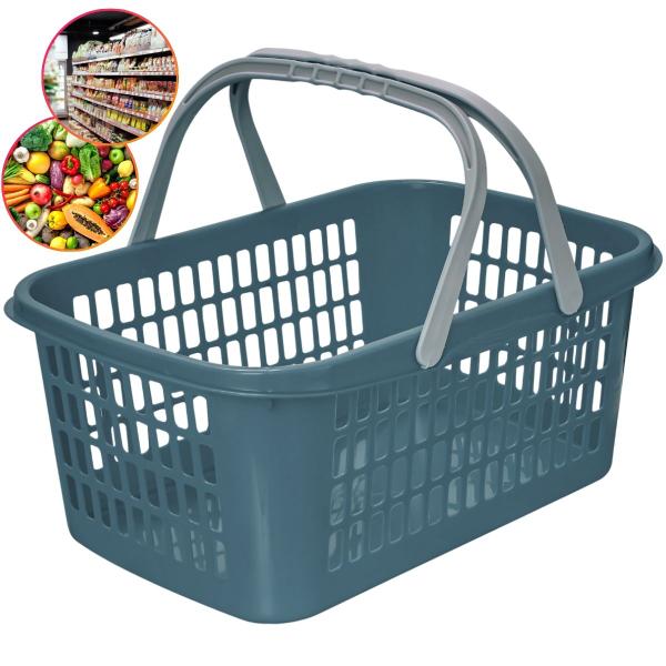 Kit 10 Cesta Cestinha Plastica Supermercado Mercado 9 Litros - Usual Utilidades Imagem de Kit 10 Cesta Cestinha Plastica Supermercado Mercado 9 Litros