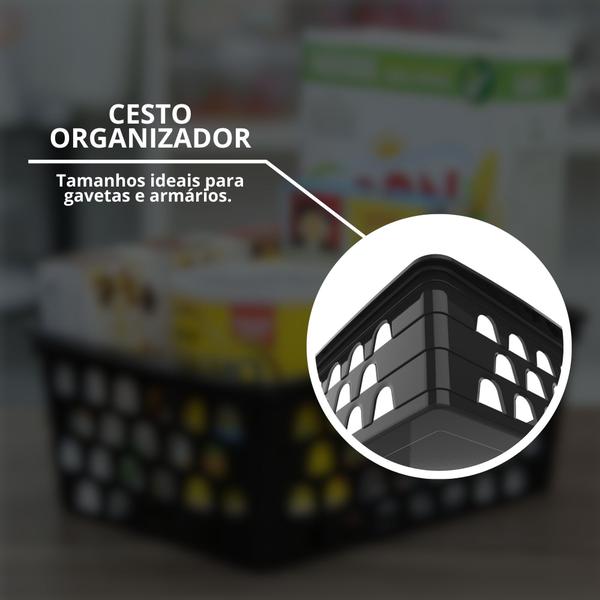 Imagem de Kit 10 Cesto Cestinho Organizador Multiuso Retangular Grande Decorativo Design Versátil Prático