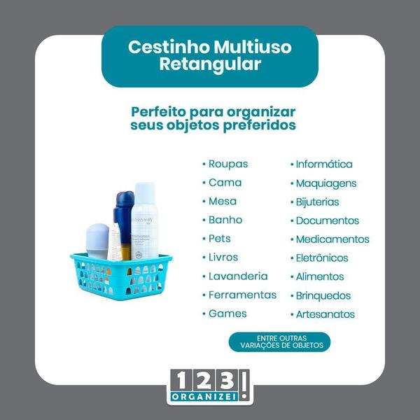 Imagem de Kit 10 Cestos Multiuso 16X12X6Cm E 10 Cabides Infantis ul