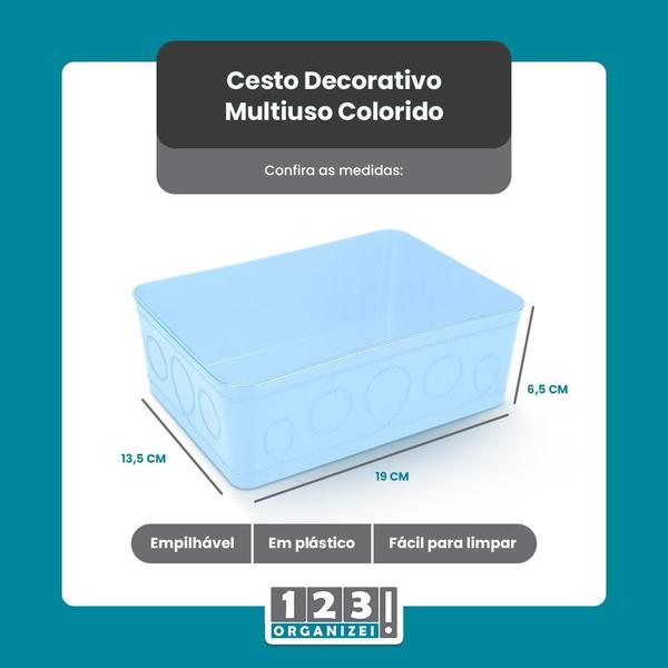 Imagem de Kit 10 Cestos Multiuso Decorativo E 20 Cabides Infantis ul