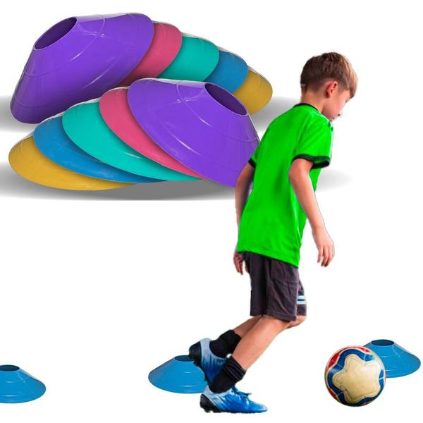 Imagem de Kit 10 Chapéus Chines Colorido Disco de Agilidade Para Treino Funcional Futebol Academia Fitness