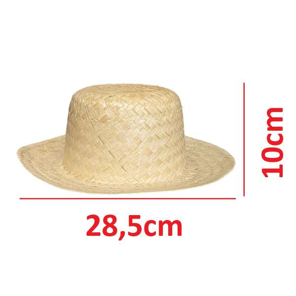 Imagem de Kit 10 Chapéus de Palha Pequeno p/ Festa Caipira 28,5cm