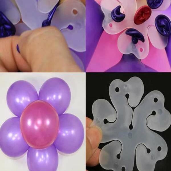 Imagem de Kit 10, Clipe Para Fazer Flor Com Balão (Bexiga), Clipe Suporte Para Balão, Suporte Flor Para Balões, Festa Decoração