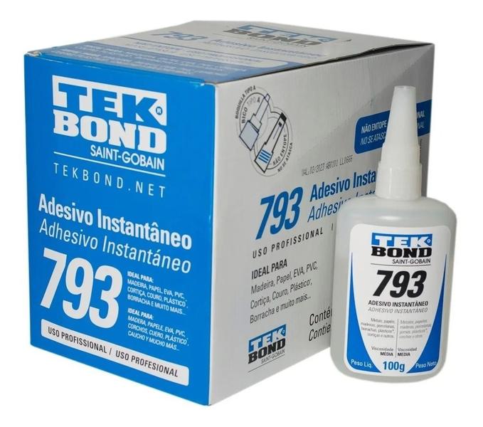 Imagem de Kit 10 Cola Adesivo Instantâneo 793 100g Envio Imediato 