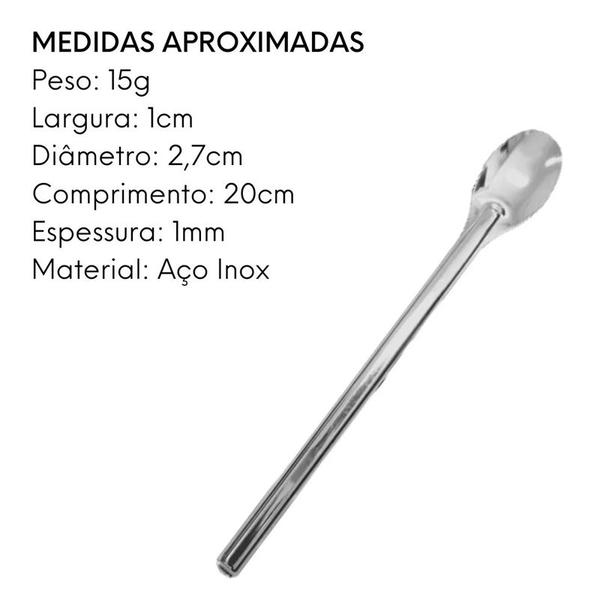 Imagem de Kit 10 Colher Longa Para Suco 20cm Inox Mexer Drink Coquetel