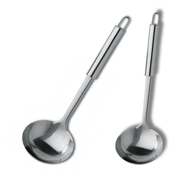 Imagem de Kit  10 Conchas De Cozinha Feijão Utensilio Em Aço Inox 33cm