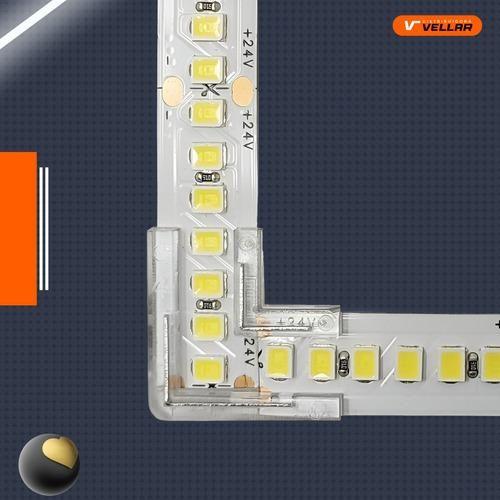 Imagem de Kit 10 Conector L Emenda Para Fita Led 10mm 240 E 120 Leds