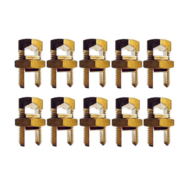 Imagem de Kit 10 Conector Split Bolt Parafuso Fendido Para Cabo e Fio 25mm