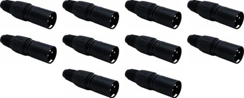 Imagem de Kit 10 Conector Xlr Canon Macho Preto Sk014 Csr