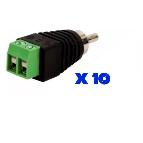 Kit 10 Conectores Plug Rca Macho Borne Cftv Áudio E Vídeo - Poli-Cftv Imagem de Kit 10 Conectores Plug Rca Macho Borne Cftv Áudio E Vídeo