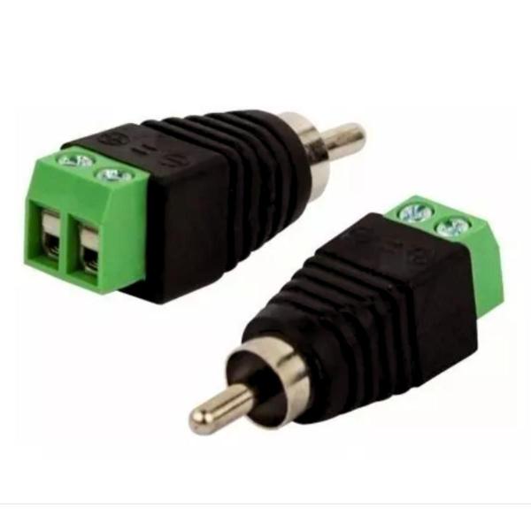 Imagem de Kit 10 Conectores Plug Rca Macho Borne Cftv Áudio E Vídeo