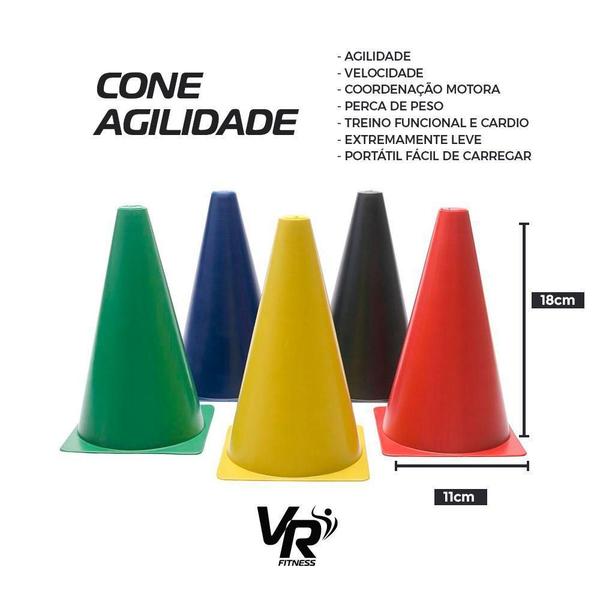 Imagem de Kit 10 Cones Amarelo Circuito Liso Treino Agilidade