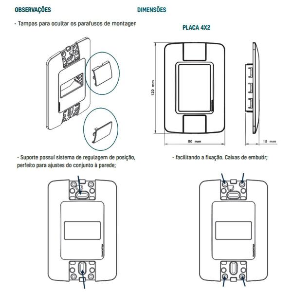 Imagem de Kit 10 Conjunto Tomada 20 Amperes Branco Aria 4x2 Tramontina