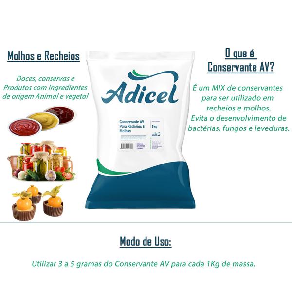 Imagem de Kit 10 Conservante Alimentício Conservante AV - 1kg Cada