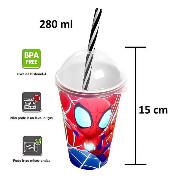 Imagem de Kit 10 Copos 280ml Homem Aranha Spidey Lembrança Aniversário