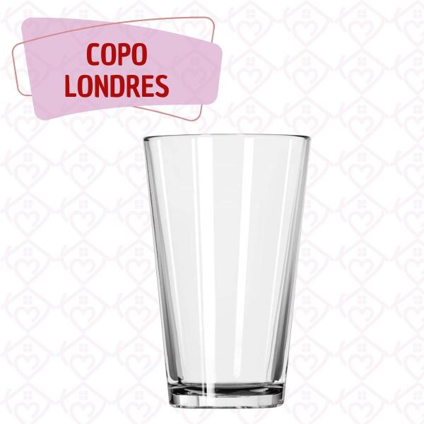 Imagem de Kit 10 Copos Londres Vidro Transparente 240ML Bebidas Suco Agua