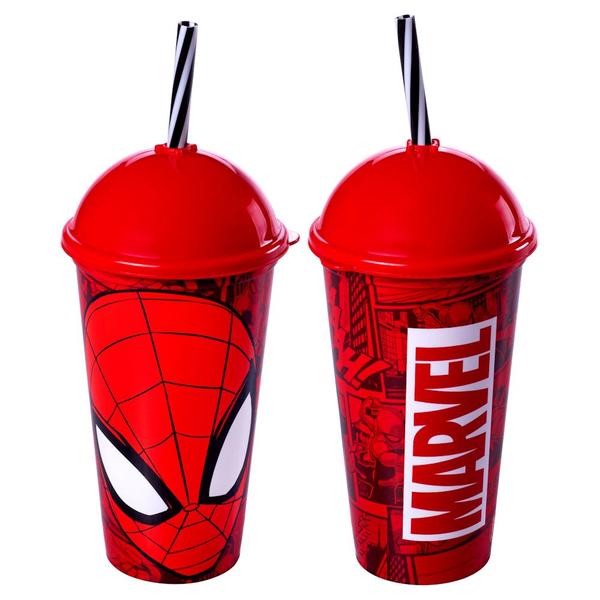 Imagem de Kit 10 Copos Shake 500ml Plasútil Infantil Homem Aranha para Aniversário