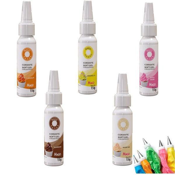 Kit 10 Corante Alimentício Soft Gel Mago - 15ml Confeitaria Imagem de Kit 10 Corante Alimentício Soft Gel Mago - 15ml Confeitaria