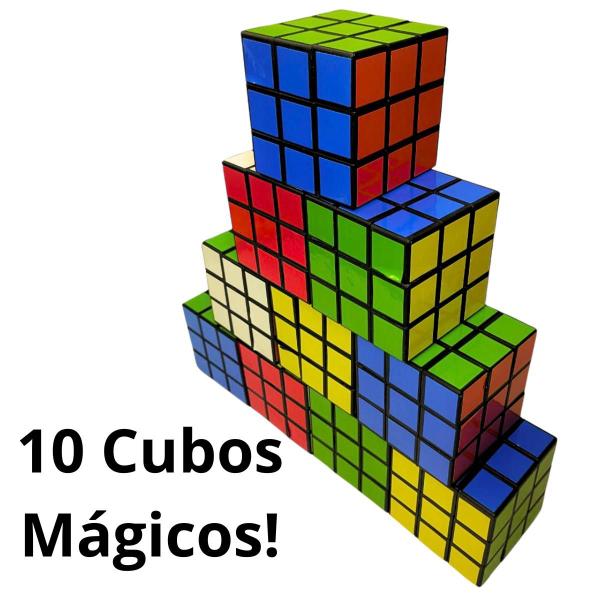 Imagem de Kit 10 Cubo Mágico 3x3x3 Mini 5cm Atacado Clássico Lembrancinha Festa Aniversário Brinquedo Infantil