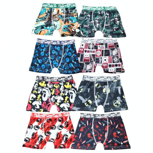 Imagem de Kit 10 Cueca Box Infantil, Boxer Meninos Microfibra