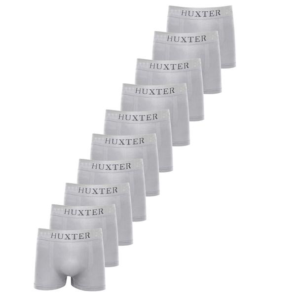 Kit 10 Cuecas Masculinas Boxer Microfibra Huxter Cinza Kit 10 Cuecas Masculinas Boxer Microfibra Huxter Cinza