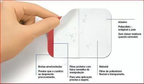 Imagem de Kit 10 Curativos Compressa Para Pele Com Incisões Lacerações Cortes Cirúrgicas 8cm X 10cm