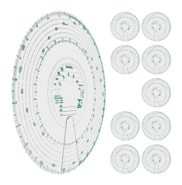 Imagem de Kit 10 Cx Disco Tacografo Semanal 125km 7dias Dml