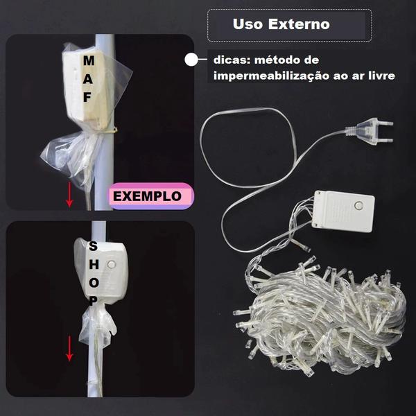 Imagem de Kit 10 Cx Pisca Arvore Natal Branco Quente Amarelo 1000 Leds