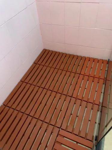 Imagem de Kit 10 deck modular  plastico  textura madeira, piscina, sacada, banheiro 30x30x2,5 cm maxx premium