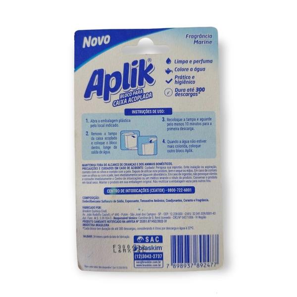 Imagem de Kit 10 Detergente Sanitário Bloco Caixa Acoplada Até 300 Descargas Marine Marca Aplik - Envio Já