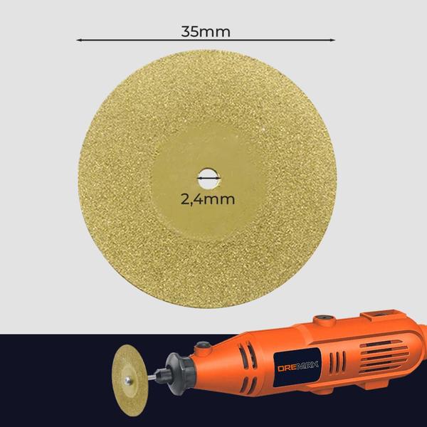 Imagem de Kit 10 Disco De Corte Diamantado 35Mm Titânio Micro Retífica