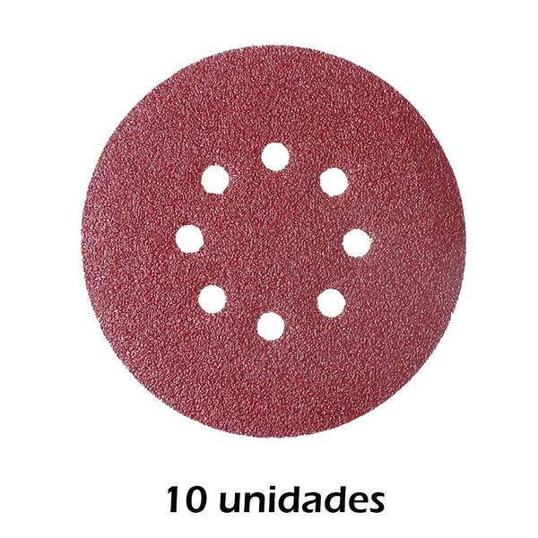 Imagem de Kit 10 Disco de lixa com pluma vermelho ferro 150mm Grão 120 Starfer