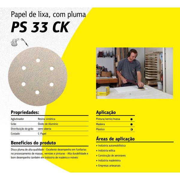 KIT 10 Disco Lixa Abrasiva 125mm PS33CK/BK 5 Furos Klingspor Pintura, Verniz, Massa, Madeira Imagem de KIT 10 Disco Lixa Abrasiva 125mm PS33CK/BK 5 Furos Klingspor Pintura, Verniz, Massa, Madeira