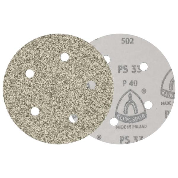 KIT 10 Disco Lixa tiras autocolantes 125mm PS33CK/BK 5 Furos Klingspor Imagem de KIT 10 Disco Lixa tiras autocolantes 125mm PS33CK/BK 5 Furos Klingspor