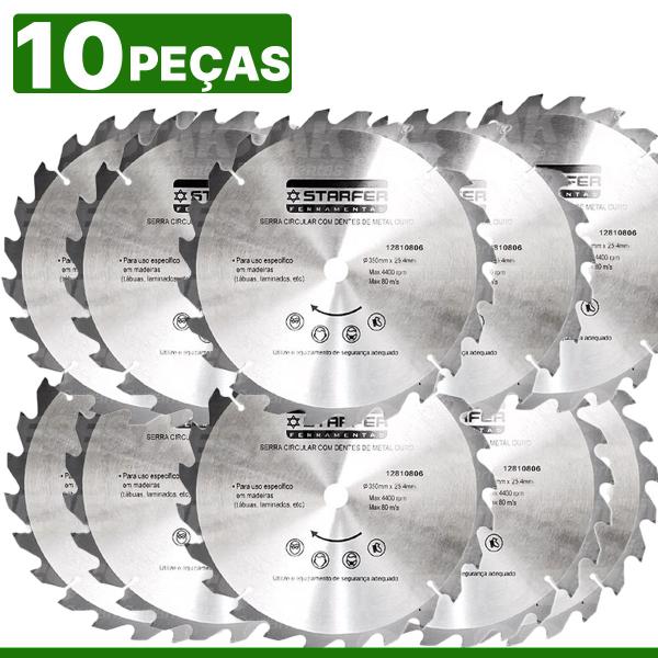 Imagem de Kit 10 Disco Serra Circular Widea Madeira 24 Dentes 7.1/4 Disco de Corte 180mm
