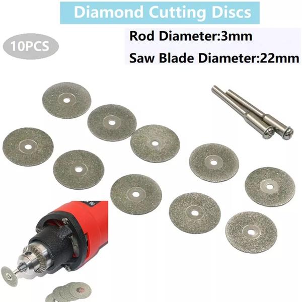 Imagem de Kit 10 Discos de Corte Diamantado 22mm Para Micro Retífica