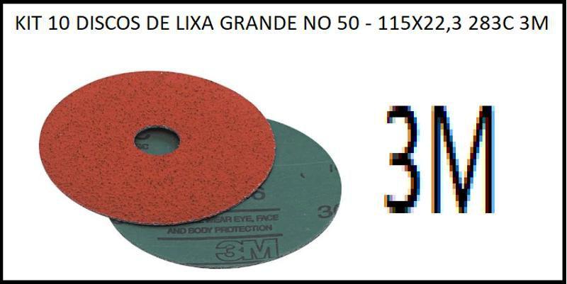 Imagem de Kit 10 discos de lixa grande 115x22,3 283c no 50 - 3m