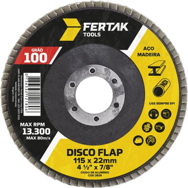 Imagem de Kit 10 Discos Flap 4.1/2" 115mm Grãos Polimento Acabamento Uniforme Fertak