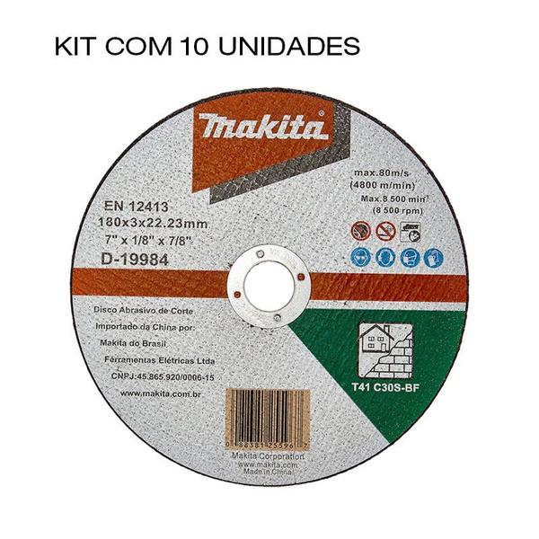 Imagem de * Kit 10 Discos P/ Corte Refratario 7 X 7/8   D-19984 Makita