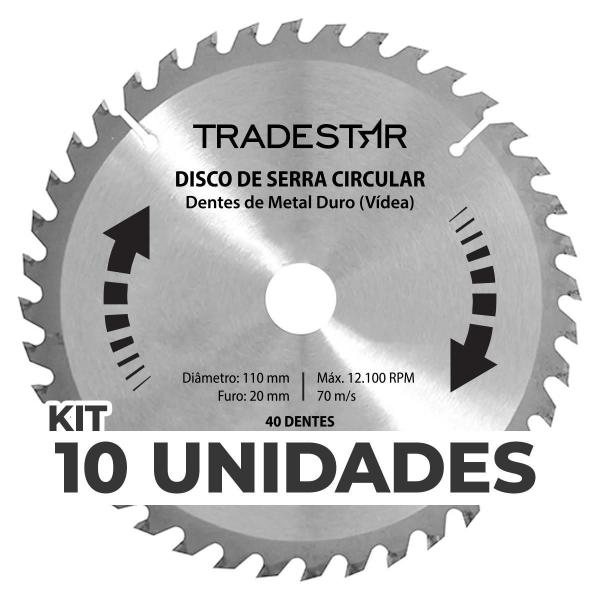 Imagem de Kit 10 Discos Serra 40 D 110x20mm p/ Madeira Makita