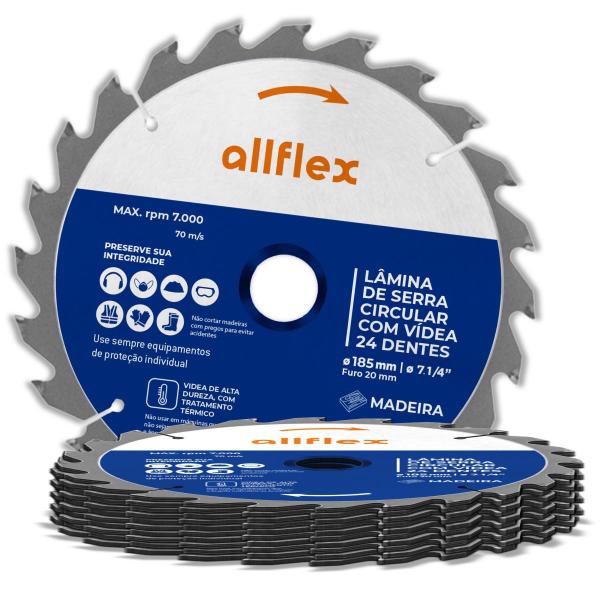 Kit 10 Discos Serra Circular allflex C/Videa 7.1/4 24 Dentes Imagem de Kit 10 Discos Serra Circular allflex C/Videa 7.1/4 24 Dentes