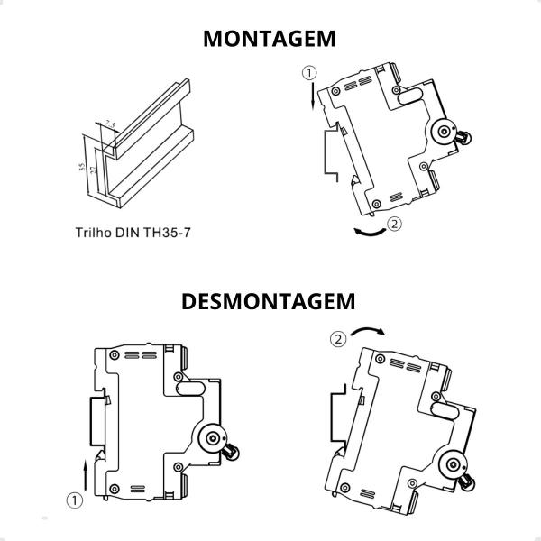Kit 10 Disjuntor Bipolar DIN 70 Amperes Curva C Tramontina Imagem de Kit 10 Disjuntor Bipolar DIN 70 Amperes Curva C Tramontina