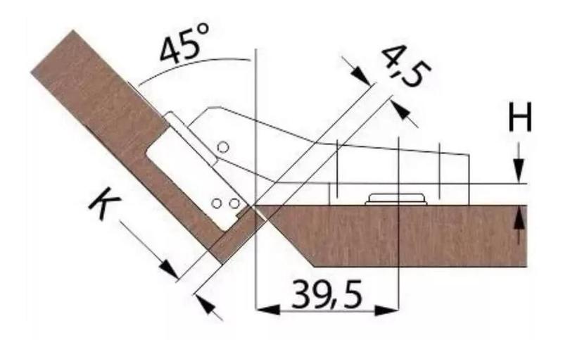 Imagem de Kit 10 Dobradiças 45 Ângulo Especial 35mm Amortecedor Click