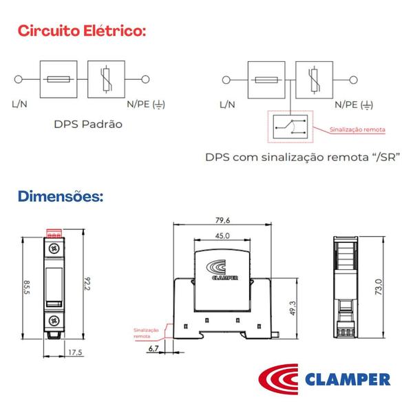 Imagem de Kit 10 Dps Protetor Surto Anti Raio 275v 60ka Front Clamper