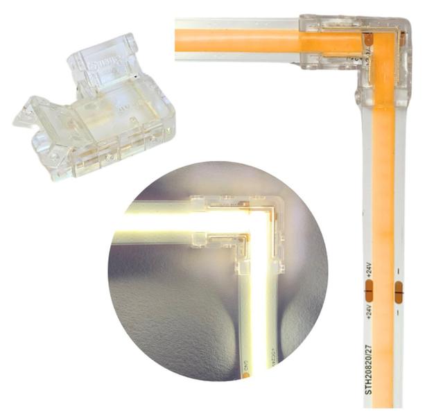 Imagem de KIT 10 Emenda Curva L Fita LED 10mm 12V 24V